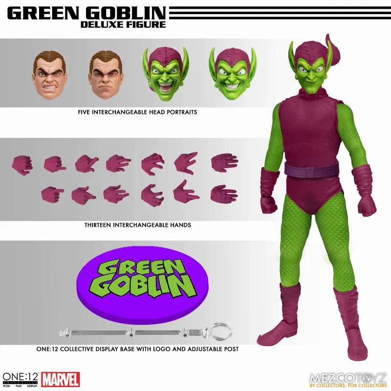 ONE:12 Collective / The Amazing Spider-Man: Green Goblin 1/12 Action Figure DX Editionㅤ – Mezco – ActionFigureBrasil