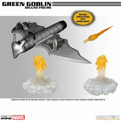 ONE:12 Collective / The Amazing Spider-Man: Green Goblin 1/12 Action Figure DX Editionㅤ – Mezco – ActionFigureBrasil — ângulo diferente