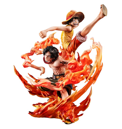 One Piece - Monkey D. Luffy - Portgas D. Ace - Portrait Of Pirates Maximum - Kyoudai no Kizuna, 20th LIMITED Ver. (MegaHouse) [Shop Exclusive]ㅤ – MegaHouse – ActionFigureBrasil