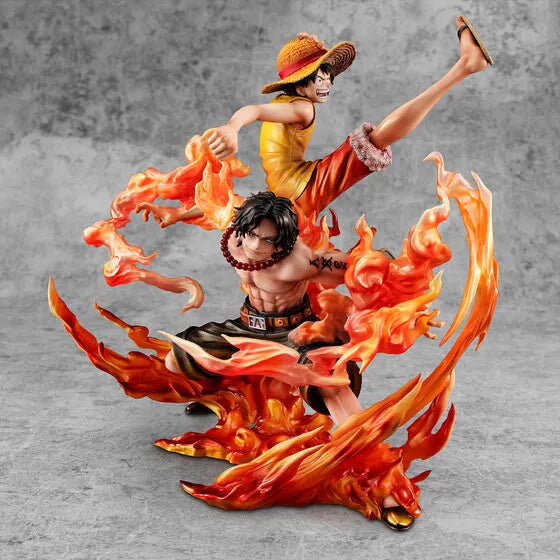One Piece - Monkey D. Luffy - Portgas D. Ace - Portrait Of Pirates Maximum - Kyoudai no Kizuna, 20th LIMITED Ver. (MegaHouse) [Shop Exclusive]ㅤ – MegaHouse – ActionFigureBrasil