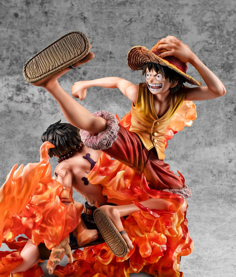 One Piece - Monkey D. Luffy - Portgas D. Ace - Portrait Of Pirates Maximum - Kyoudai no Kizuna, 20th LIMITED Ver. (MegaHouse) [Shop Exclusive]ㅤ – MegaHouse – ActionFigureBrasil