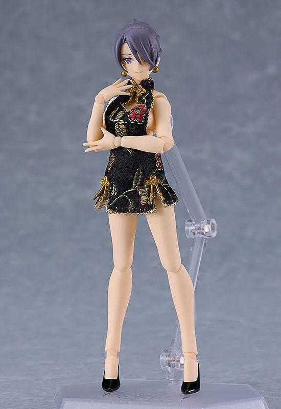 Original - Figma #569c - figma Styles - Mika - Mini Skirt Chinese Dress Outfit, Black (Max Factory)ㅤ – Max Factory – ActionFigureBrasil
