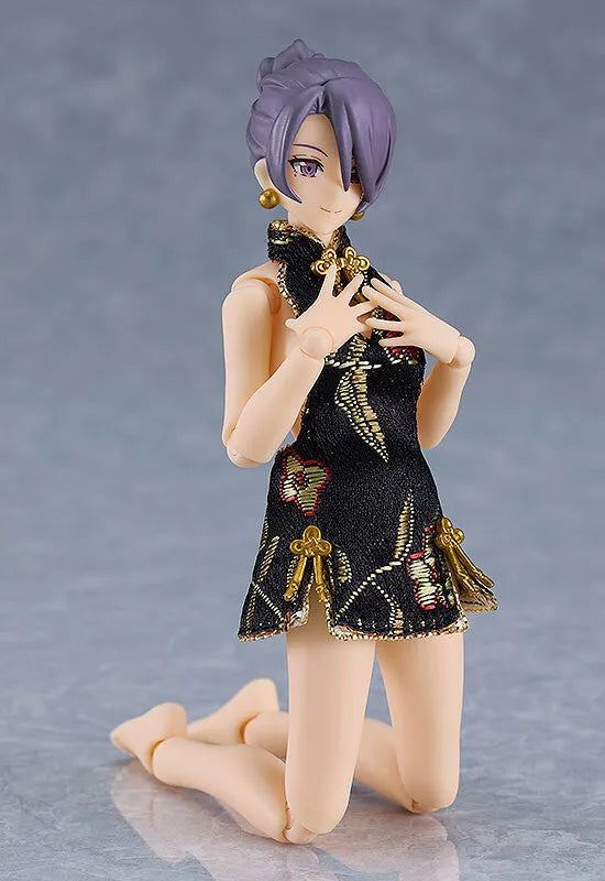 Original - Figma #569c - figma Styles - Mika - Mini Skirt Chinese Dress Outfit, Black (Max Factory)ㅤ – Max Factory – ActionFigureBrasil