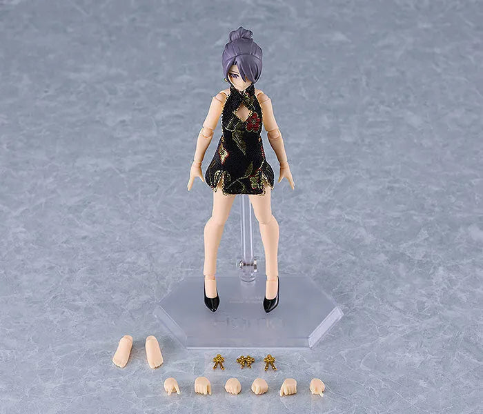 Original - Figma #569c - figma Styles - Mika - Mini Skirt Chinese Dress Outfit, Black (Max Factory)ㅤ – Max Factory – ActionFigureBrasil