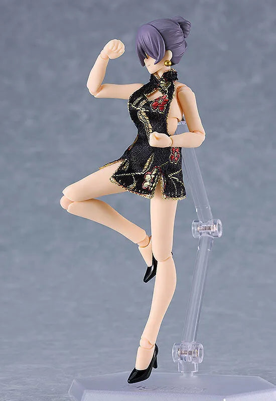 Original - Figma #569c - figma Styles - Mika - Mini Skirt Chinese Dress Outfit, Black (Max Factory)ㅤ – Max Factory – ActionFigureBrasil