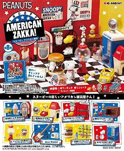 Peanuts - Snoopy - Schroeder - Lucy van Pelt - Charlie Brown - Candy Toy - Snoopy American Zakka! - 1 - The Shop Opens (Re-Ment)ㅤ – Re-Ment – ActionFigureBrasil