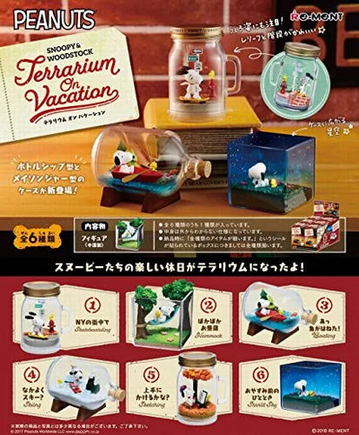 Peanuts - Snoopy - Woodstock - Candy Toy - Snoopy & Woodstock Terrarium On Vacation - 1 - Skateboarding (Re-Ment)ㅤ – Re-Ment – ActionFigureBrasil