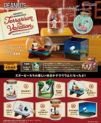 Peanuts - Snoopy - Woodstock - Candy Toy - Snoopy & Woodstock Terrarium On Vacation - 1 - Skateboarding (Re-Ment)ㅤ – Re-Ment – ActionFigureBrasil