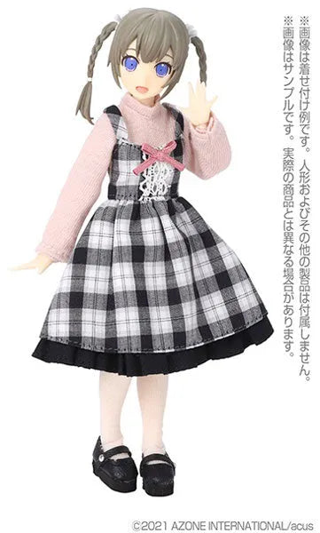Picco Neemo Wear 1/12 Girly Jumper Skirt set White x Black Checker (DOLL ACCESSORY)ㅤ – Azone International – ActionFigureBrasil