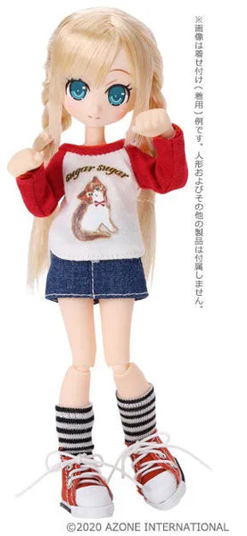 Picco Neemo Wear 1/12 Kitty Cat Raglan Shirt T-shirt Red x White (DOLL ACCESSORY)ㅤ – Azone International – ActionFigureBrasil