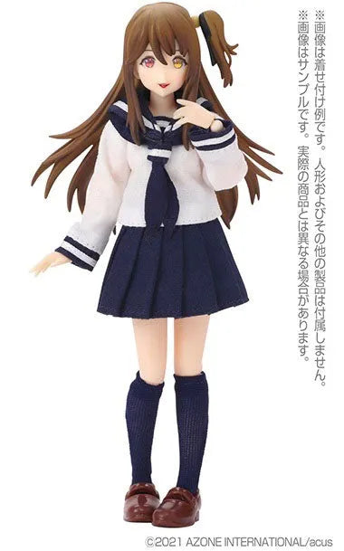 Picco Neemo Wear 1/12 Long Sleeve Sailor Uniform II White x Navy (DOLL ACCESSORY)ㅤ – Azone International – ActionFigureBrasil