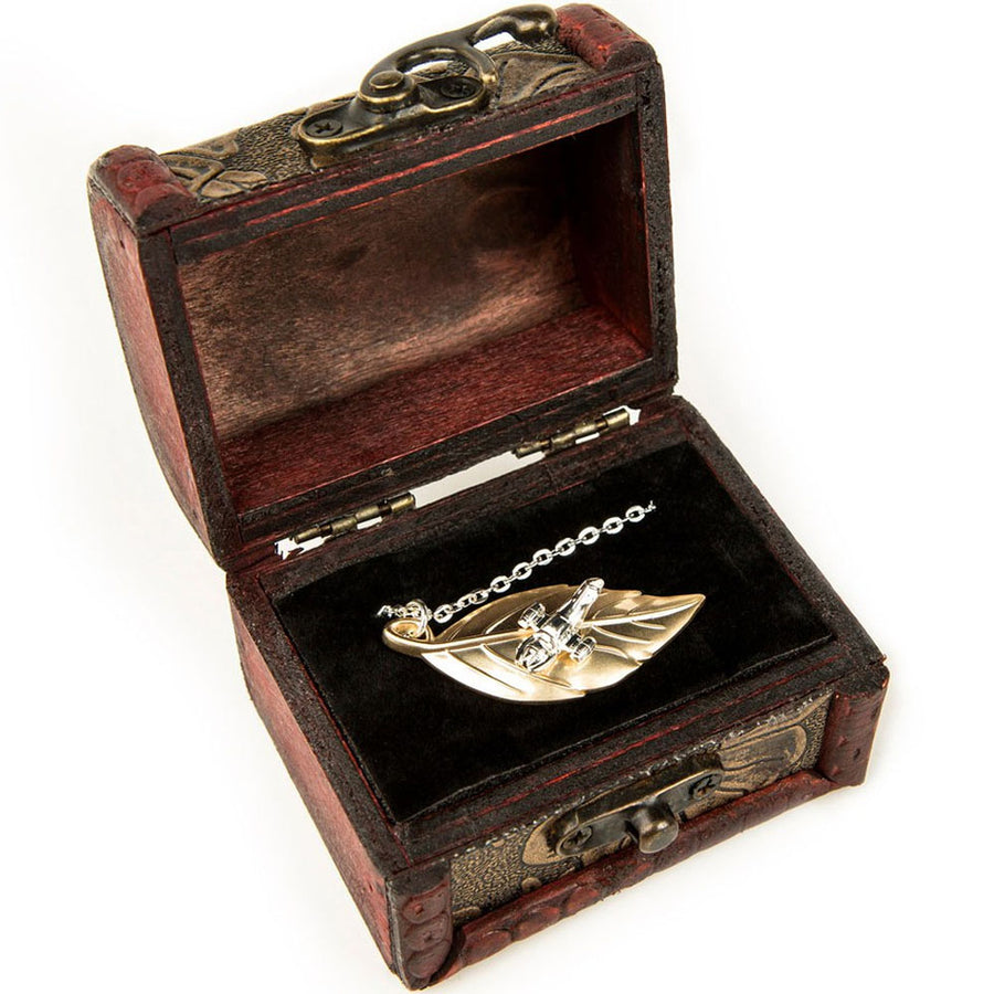 PINGENTE QUANTUM MECHANIX FIREFLY - LEAF ON THE WIND - 14K GOLD / SILVER PLATED 21316 BRINDE
