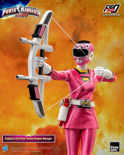 Pink Turbo Power Ranger – Threezero – ActionFigure Brasil — com base expositora