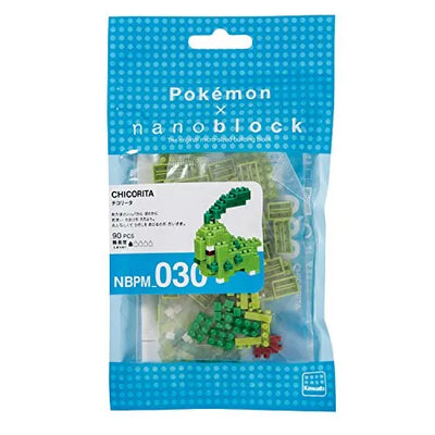 Pocket Monsters - Chicorita - Mini Collection Series - Nanoblock NBPM_030 - Pokémon x Nanoblock (Kawada)ㅤ – Kawada – ActionFigureBrasil — ângulo diferente