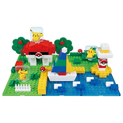 Pocket Monsters - Pikachu - Nanoblock+ - Pokémon x Nanoblock PP-006 - Pikachu Set (Kawada)ㅤ – Kawada – ActionFigureBrasil — com base expositora