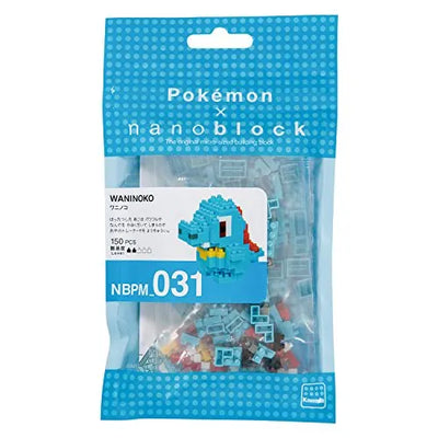 Pocket Monsters - Waninoko - Mini Collection Series - Nanoblock NBPM_031 - Pokémon x Nanoblock (Kawada)ㅤ – Kawada – ActionFigureBrasil — ângulo diferente