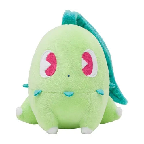 Pokemon - Chikorita - Saiko Soda Refresh Plushie (Pokemon Center)ㅤ – Pokémon Center – ActionFigureBrasil
