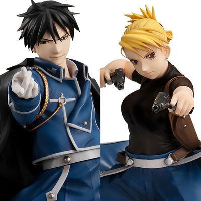 Precious G.E.M Roy Mustang & Riza Hawkeye – MegaHouse – ActionFigure Brasil — com base expositora