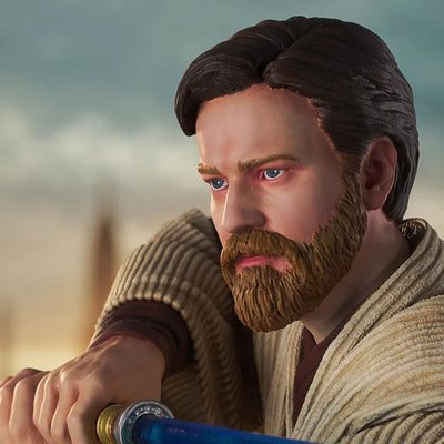 Premier Collection / Star Wars Revenge of the Sith: Obi-Wan Kenobi Statueㅤ – Diamond Select Toys – ActionFigureBrasil — iluminação de estúdio