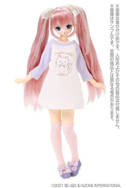 Pure Neemo Wear 1/6 PNS Fluffy Animal Raglan One-piece Dress Lavender x White (DOLL ACCESSORY)ㅤ – Azone International – ActionFigureBrasil