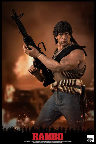 Rambo: First Blood – Threezero – ActionFigure Brasil — com base expositora