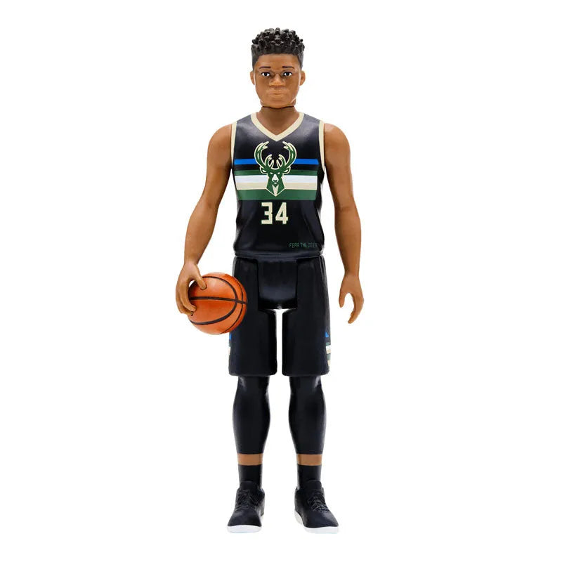 Re-Action / NBA wave 3: Giannis Antetokounmpo (Milwaukee Bucks) Black Uniform Ver.ㅤ – Super7 – ActionFigureBrasil