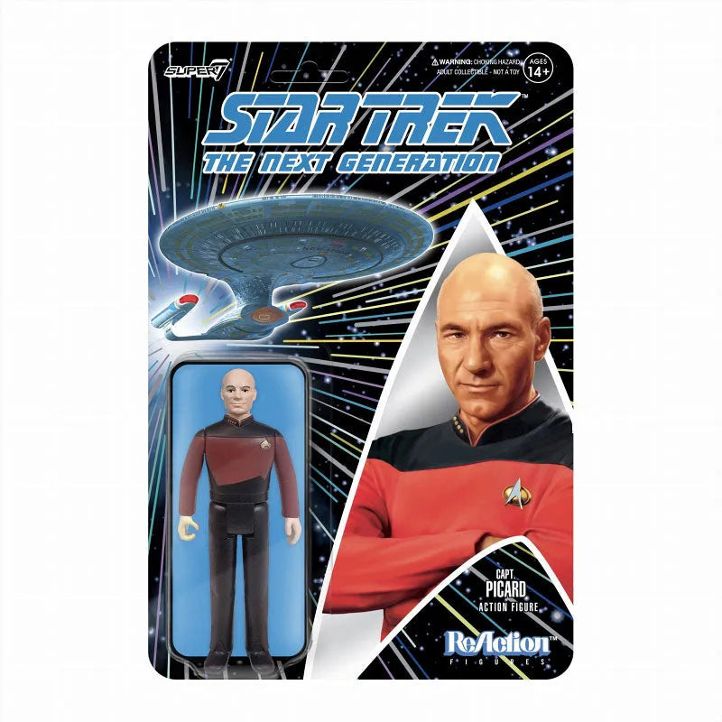 Re Action / New Star Trek (Next Generation): Jean Luc Picardㅤ – Super7 – ActionFigureBrasil