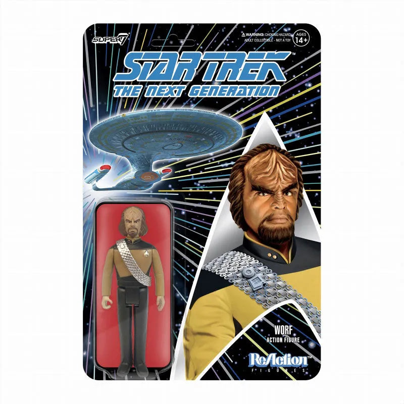 Re Action / New Star Trek (Next Generation): Worfㅤ – Super7 – ActionFigureBrasil