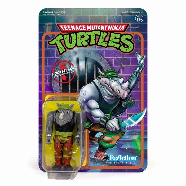 Re Action / Teenage Mutant Ninja Turtles TMNT: Rocksteadyㅤ – Super7 – ActionFigureBrasil