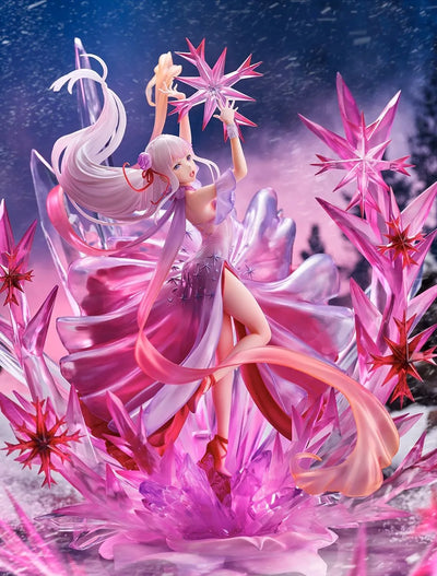 Re:Zero kara Hajimeru Isekai Seikatsu - Emilia - Shibuya Scramble Figure - 1/7 - Hyouketsu no Emilia, Crystal Dress Ver. (Alpha Satellite) [Shop Exclusive]ㅤ – Alpha Satellite,eStream – ActionFigureBrasil — ângulo diferente