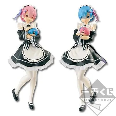 Re:Zero kara Hajimeru Isekai Seikatsu - Ram - Rem - Ichiban Kuji - Ichiban Kuji Re:Zero kara Hajimeru Isekai Seikatsu ~Happy Birthday Rem & Ram!~ - A Prizeㅤ – Banpresto – ActionFigureBrasil