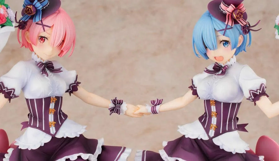 Re:Zero kara Hajimeru Isekai Seikatsu - Rem - Ram - KDcolle - 1/7 - Birthday Ver. Complete Set - 2 Figures (Kadokawa)ㅤ – Kadokawa – ActionFigureBrasil