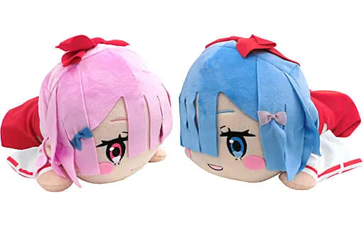 Re:Zero kara Hajimeru Isekai Seikatsu - Rem - Ram - Nesoberi Nuigurumi - Shrine Maiden Ver. - Set of 2 Plushies (SEGA)ㅤ – SEGA – ActionFigureBrasil
