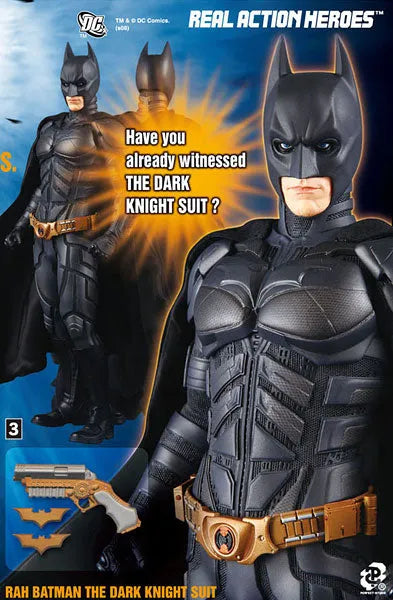 Real Action Heroes-424 Batman THE DARK KNIGHT SUITㅤ – Medicom Toy – ActionFigureBrasil