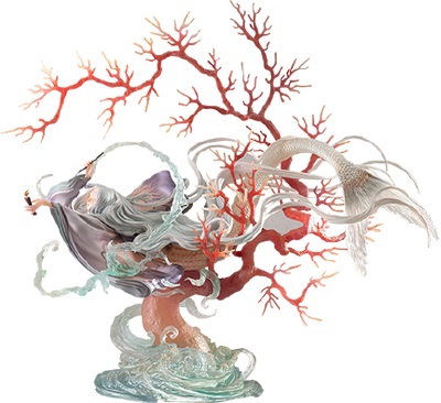 Red Candle and Mermaid (Red Coral) - LIMITED EDITION: 100 (Black) – Manas SUM – ActionFigure Brasil — ângulo diferente