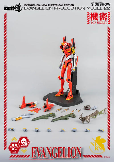 ROBO-DOU Evangelion Production Model-02 – Threezero – ActionFigure Brasil — com base expositora