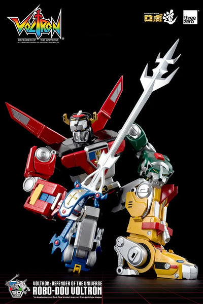 ROBO-DOU Voltron – Threezero – ActionFigure Brasil — com base expositora