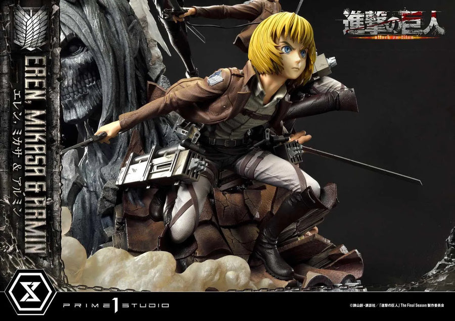 Shingeki no Kyojin - Armin Arlert - Eren Yeager - Mikasa Ackerman - Ultimate Premium Masterline UPMAOT-01 - 1/4 (Prime 1 Studio)ㅤ – Prime 1 Studio – ActionFigureBrasil