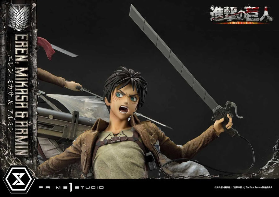 Shingeki no Kyojin - Armin Arlert - Eren Yeager - Mikasa Ackerman - Ultimate Premium Masterline UPMAOT-01 - 1/4 (Prime 1 Studio)ㅤ – Prime 1 Studio – ActionFigureBrasil