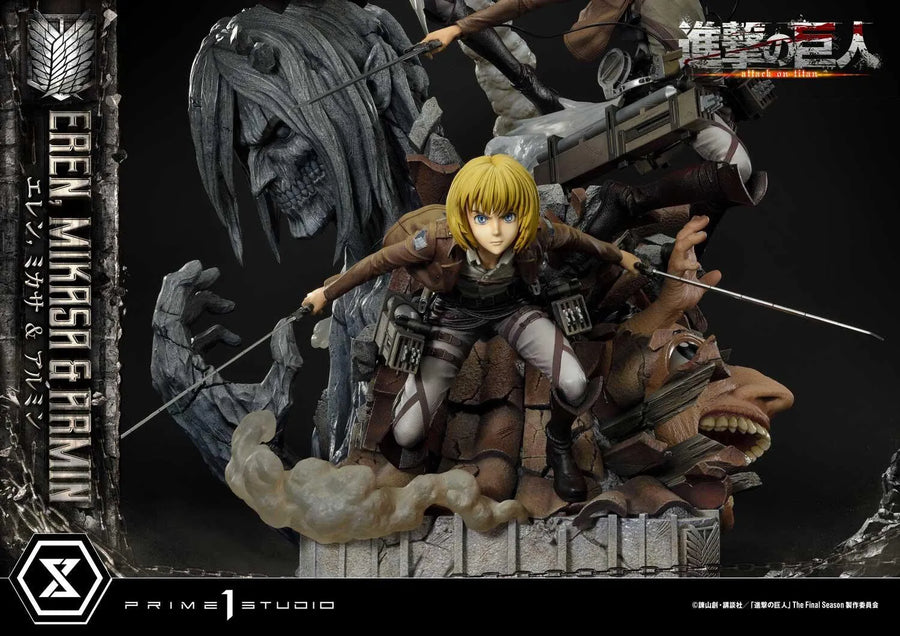 Shingeki no Kyojin - Armin Arlert - Eren Yeager - Mikasa Ackerman - Ultimate Premium Masterline UPMAOT-01 - 1/4 (Prime 1 Studio)ㅤ – Prime 1 Studio – ActionFigureBrasil