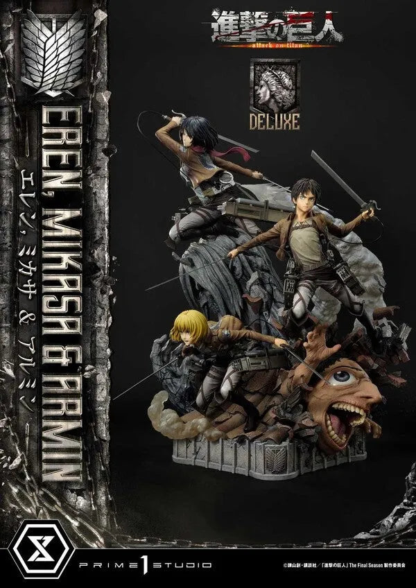Shingeki no Kyojin - Armin Arlert - Eren Yeager - Mikasa Ackerman - Ultimate Premium Masterline UPMAOT-01DX - 1/4 - DX Version (Prime 1 Studio)ㅤ – Prime 1 Studio – ActionFigureBrasil