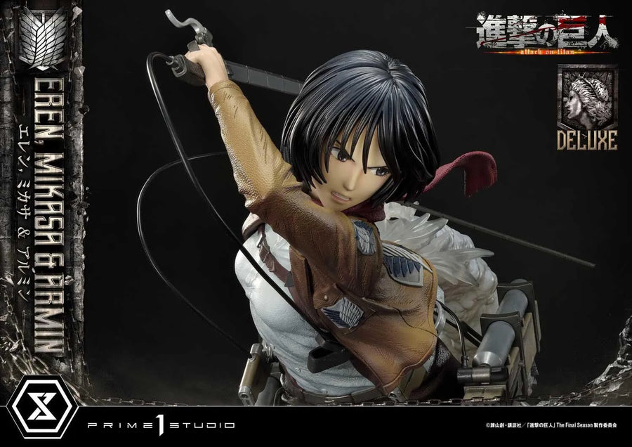 Shingeki no Kyojin - Armin Arlert - Eren Yeager - Mikasa Ackerman - Ultimate Premium Masterline UPMAOT-01DX - 1/4 - DX Version (Prime 1 Studio)ㅤ – Prime 1 Studio – ActionFigureBrasil