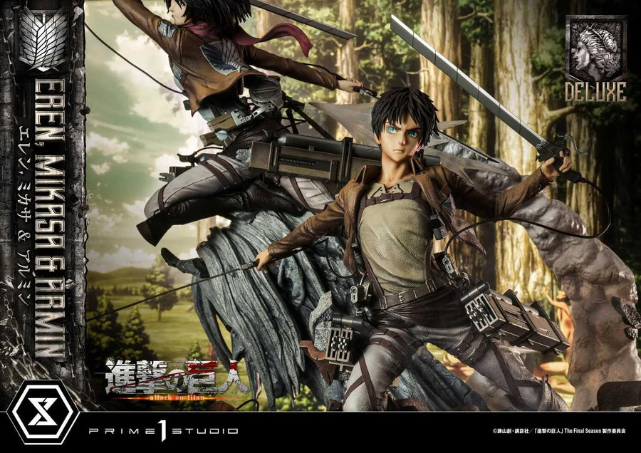 Shingeki no Kyojin - Armin Arlert - Eren Yeager - Mikasa Ackerman - Ultimate Premium Masterline UPMAOT-01DX - 1/4 - DX Version (Prime 1 Studio)ㅤ – Prime 1 Studio – ActionFigureBrasil