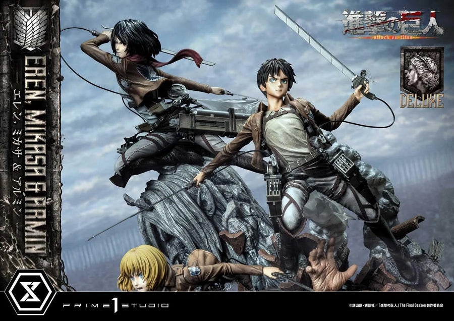 Shingeki no Kyojin - Armin Arlert - Eren Yeager - Mikasa Ackerman - Ultimate Premium Masterline UPMAOT-01DX - 1/4 - DX Version (Prime 1 Studio)ㅤ – Prime 1 Studio – ActionFigureBrasil