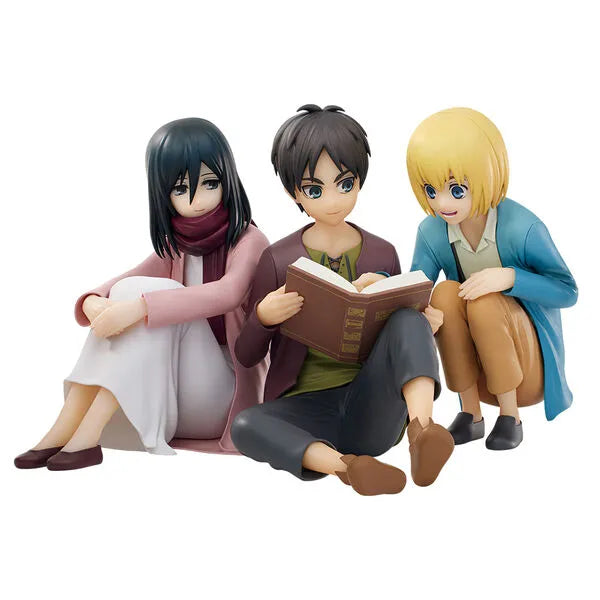 Shingeki no Kyojin The Final Season - Armin Arlert - Mikasa Ackerman - Eren Yeager - Ichiban Kuji Shingeki no Kyojin ~Jinarashi~ - Kabe no Soto no Sekai - A Prize (Bandai Spirits)ㅤ – Bandai Spirits – ActionFigureBrasil