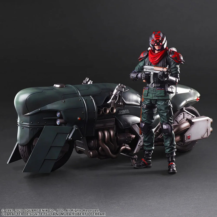 Shinra Elite Security Officer and Motorcycle Set – Square Enix – ActionFigure Brasil