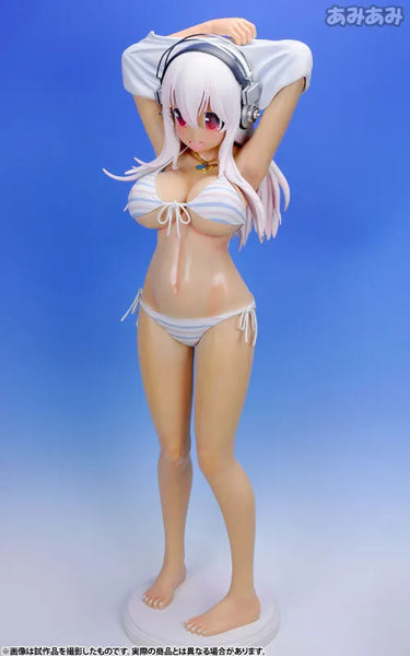 SoniAni: Super Sonico The Animation - Sonico - 1/2 - Suntanned Ver. , Stripe Bikini (A-Toys)ㅤ – A-Toys – ActionFigureBrasil — ângulo diferente