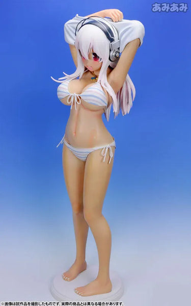 SoniAni: Super Sonico The Animation - Sonico - 1/2 - Suntanned Ver. , Stripe Bikini (A-Toys)ㅤ – A-Toys – ActionFigureBrasil — com base expositora