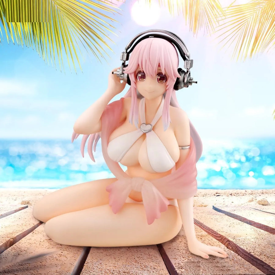 SoniComi (Super Sonico) - Sonico - Noodle Stopper Figure - White Bikini ver. (FuRyu)ㅤ – FuRyu – ActionFigureBrasil