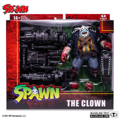"Spawn" Action Figure 7 Inch Deluxe Clown (Blood Splatter)ㅤ – McFarlane Toys – ActionFigureBrasil — com base expositora